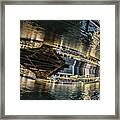 Reflection Fisheye On The Chicago River Framed Print
