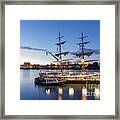 Reflections Of Tall Ships Framed Print