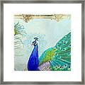 Regal Peacock 2 W Feather N Gold Leaf French Style Framed Print