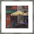 Relaxing At The Cafe Framed Print