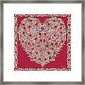 Renaissance Style Heart With Dark Red Background Framed Print