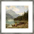 Resting By The Mountain Lake Framed Print