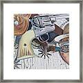 Revolver With Spurs Framed Print