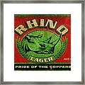 Rhino Lager Framed Print