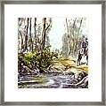 Rider By The Creek Framed Print