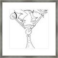 Riding The Spine Ramp - Microscooter Cartoon Framed Print