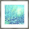 River With Trees In Blue - Boulder County Park In Colorado Framed Print