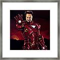 Robert Downey Jr. As Iron Man Framed Print