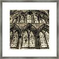 Rochester Cathedral Stained Glass Windows Vintage Framed Print