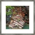 Rock And Tree On The Virgin River Framed Print