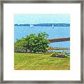 Rockland Harbor Boats Framed Print