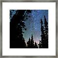 Rocky Mountain Forest Night Framed Print
