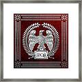 Roman Empire - Silver Imperial Eagle Over Red Velvet Framed Print