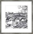 Bridge At Isola Tiberina Rome Sketch Framed Print