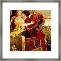 Romeo And Juliet Parting On The Balcony Framed Print