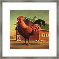 Rooster And The Barn Framed Print