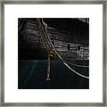 Ropes On The Uss Constellation Navy Ship Framed Print