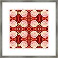 Roses In Pink On Red Framed Print
