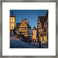Rothenburg Ob Der Tauber Twilight View Framed Print