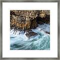 Rough And Elemental - Hells Mouth Or Boca Do Inferno At Cascais Portugal Framed Print