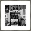 Route 66 Sign And Gas Station Pump Framed Print
