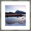 Rundle Mountain Reflections Framed Print