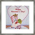 Ruthie-moo Flowers Happy Valentine's Day Framed Print