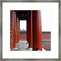 Sad Lady At The Temple Framed Print