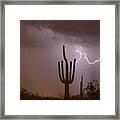 Saguaro Southwest Desert Lightning Air Strike Framed Print
