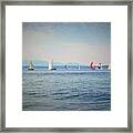 Sailboat Regatta On Puget Sound Framed Print