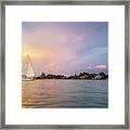 Sailboat Sunset On Sarasota Bay Framed Print