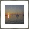 Sailboats At Sunset Framed Print