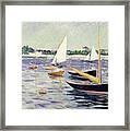 Sailing Boats At Argenteuil By Gustave Caillebotte Framed Print