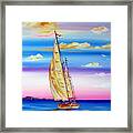 Sailing Into A Dreamy Sunset Framed Print