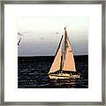 Sailing Off Of Diamond Head Framed Print