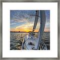 Sailing Sunset Sailboat Fate Charleston Framed Print