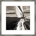 Sailing Under The Arthur Ravenel Jr. Bridge In Charleston Sc Framed Print
