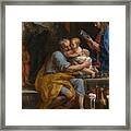 Saint Joseph Embracing The Christ Child Framed Print