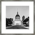 Saint Louis Courthouse At Dawn - Monochrome Framed Print