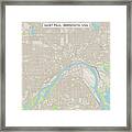 Saint Paul Minnesota Us City Street Map Framed Print