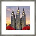 Salt Lake City Temple At Sunset Framed Print