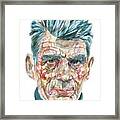 Samuel Beckett Watercolor Portrait.10 Framed Print