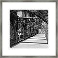 San Antonio Mission Arches In Black And White Framed Print