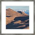 Sand Dunes And Rocky Mountains Panorama Framed Print