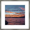 Sand Harbor Sunset Pano2 Framed Print
