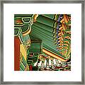 Sangwonsa Buddhist Temple Decoration - Rafters And Tiles Framed Print