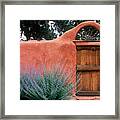 Santa Fe Gate No. 2 - Rustic Adobe Antique Door Home Country Framed Print