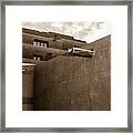 Santa Fe Spanish Pueblo Style Architecture Cityscape - Sepia Edition Framed Print