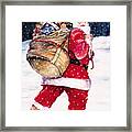 Santa In The Snow Framed Print