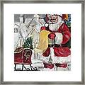Santa With List Framed Print